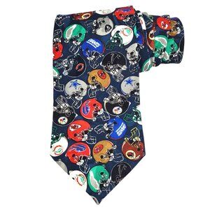 Team NFL Men's Tie Necktie Mixed Teams Football Helmets Colorful Sports Vintage